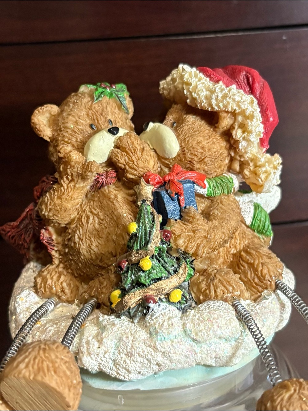 Holiday Bear Candle Topper Decoration - Brown (Candle not included)
